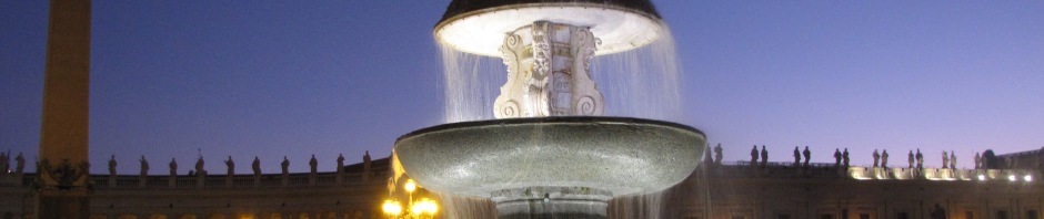 fontaine à la nuit